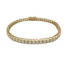 Load image into Gallery viewer, 9ct Gold &amp; Cubic Zirconia Set 8&quot; Tennis Bracelet
