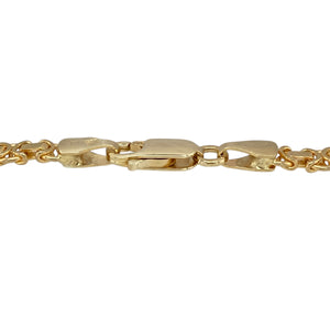 Introduce intricate detail and timeless elegance to your collection with this pre-owned 9ct yellow gold Byzantine link bracelet, known for its distinctive texture and luxurious feel, featuring:

Design: A classic 7.25-inch Byzantine link style, celebrated for its interwoven pattern that creates a bold yet elegant statement on the wrist.
Material: Made from 9-carat yellow gold, offering a warm, polished finish that enhances the bracelet’s elaborate detail and graceful movement.
