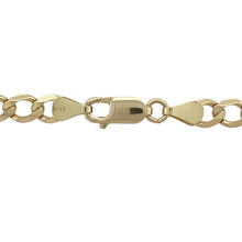 Load image into Gallery viewer, Add a strong and timeless staple to your collection with this pre-owned 9ct yellow gold curb chain, offering bold style and enduring appeal, perfect for everyday wear or layering, featuring:

Design: A 20-inch curb chain with flat, interlocking links that lie smoothly against the skin, delivering a sleek and structured look.
Material: Made from 9-carat yellow gold with a polished finish that enhances the clean lines and classic design.
