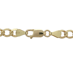 Add a strong and timeless staple to your collection with this pre-owned 9ct yellow gold curb chain, offering bold style and enduring appeal, perfect for everyday wear or layering, featuring:

Design: A 20-inch curb chain with flat, interlocking links that lie smoothly against the skin, delivering a sleek and structured look.
Material: Made from 9-carat yellow gold with a polished finish that enhances the clean lines and classic design.