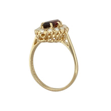 Load image into Gallery viewer, 9ct Gold Garnet &amp; Seed Pearl Set Cluster Ring
