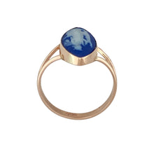 Load image into Gallery viewer, 9ct Gold &amp; Blue and White Set Cameo Ring
