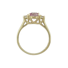Load image into Gallery viewer, 9ct Gold &amp; Pink and White Cubic Zirconia Set Trilogy Ring
