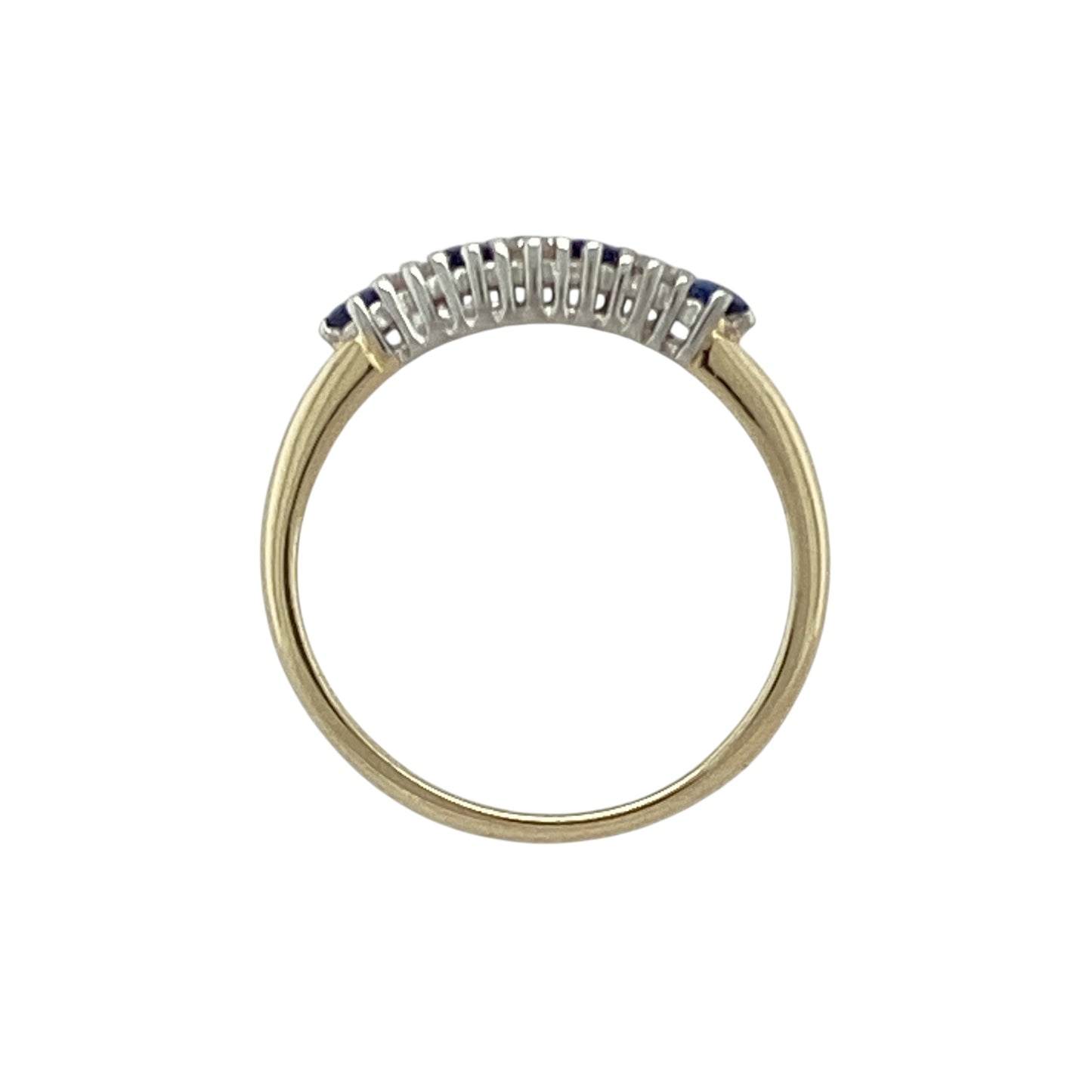 9ct Gold Diamond & Sapphire Set Band Ring