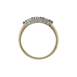 9ct Gold Diamond & Sapphire Set Band Ring