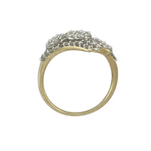 Load image into Gallery viewer, 9ct Gold &amp; Diamond Set Triple Flower Cluster Ring
