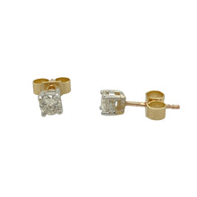 Load image into Gallery viewer, 9ct Gold &amp; Diamond Set Stud Earrings
