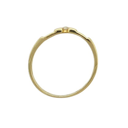 18ct Gold & Diamond Set Greek Key Band Ring