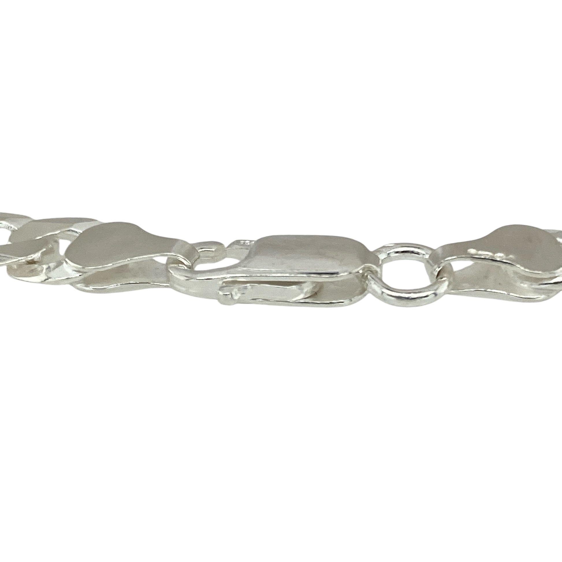 Add timeless style to your collection with this new 925 silver 8.5" curb bracelet, offering a sleek and versatile design perfect for everyday wear or layering:

Design: A classic curb link bracelet featuring flat, closely interlocking links that create a smooth and flexible drape across the wrist, ideal for a clean and polished look.
Material: Crafted from 925 sterling silver, the bracelet has a bright, polished finish that enhances its simple yet stylish appeal.