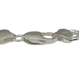 Make a strong statement with this new 925 silver 8.5" curb bracelet, offering bold style and classic design in a substantial and eye-catching piece:

Design: A traditional curb link bracelet featuring broad, flat interlocking links, providing a sleek, powerful look with timeless appeal.
Material: Crafted from 925 sterling silver, the bracelet features a bright polished finish that enhances its clean lines and classic style.