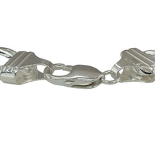 Load image into Gallery viewer, Make a bold statement with this new 925 silver 9.5&quot; curb bracelet, offering substantial weight, striking width, and timeless style for a truly commanding presence:

Design: A traditional curb link bracelet with extra-wide, flat interlocking links, creating a bold, structured look that drapes smoothly and comfortably across the wrist.
Material: Crafted from solid 925 sterling silver, the bracelet features a bright, polished finish that enhances its clean, strong lines and classic appeal.
