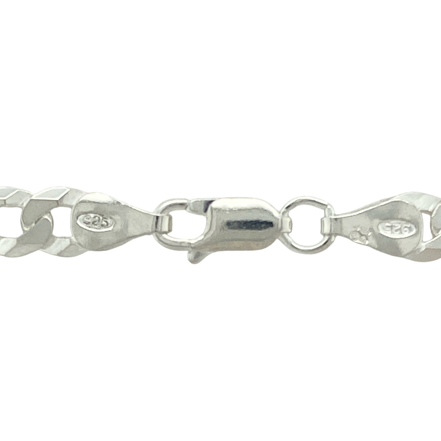 Add timeless strength and style to your collection with this new 925 silver 24" curb chain, a perfect balance of bold design and everyday versatility:

Design: A classic curb link chain with flat, interlocking links that offer a sleek, polished look and a smooth, flexible drape across the neckline.
Material: Crafted from 925 sterling silver, the chain features a bright, polished finish that enhances its clean, stylish appearance.
Dimensions: Measuring 24 inches in length with a 6mm link width