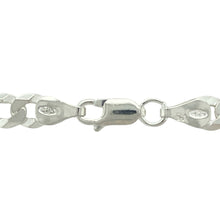 Load image into Gallery viewer, Add timeless strength and style to your collection with this new 925 silver 24&quot; curb chain, a perfect balance of bold design and everyday versatility:

Design: A classic curb link chain with flat, interlocking links that offer a sleek, polished look and a smooth, flexible drape across the neckline.
Material: Crafted from 925 sterling silver, the chain features a bright, polished finish that enhances its clean, stylish appearance.
Dimensions: Measuring 24 inches in length with a 6mm link width
