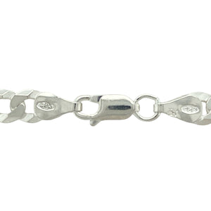 Add timeless strength and style to your collection with this new 925 silver 24" curb chain, a perfect balance of bold design and everyday versatility:

Design: A classic curb link chain with flat, interlocking links that offer a sleek, polished look and a smooth, flexible drape across the neckline.
Material: Crafted from 925 sterling silver, the chain features a bright, polished finish that enhances its clean, stylish appearance.
Dimensions: Measuring 24 inches in length with a 6mm link width