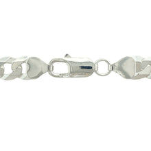Load image into Gallery viewer, Make a confident statement with this new 925 silver 22&quot; curb chain, combining substantial weight with classic style for a powerful, timeless look:

Design: A traditional curb link chain featuring wide, flat interlocking links that create a bold, polished silhouette with a smooth and flexible drape.
Material: Crafted from solid 925 sterling silver, the chain boasts a highly polished finish that enhances its sleek, striking appearance.
