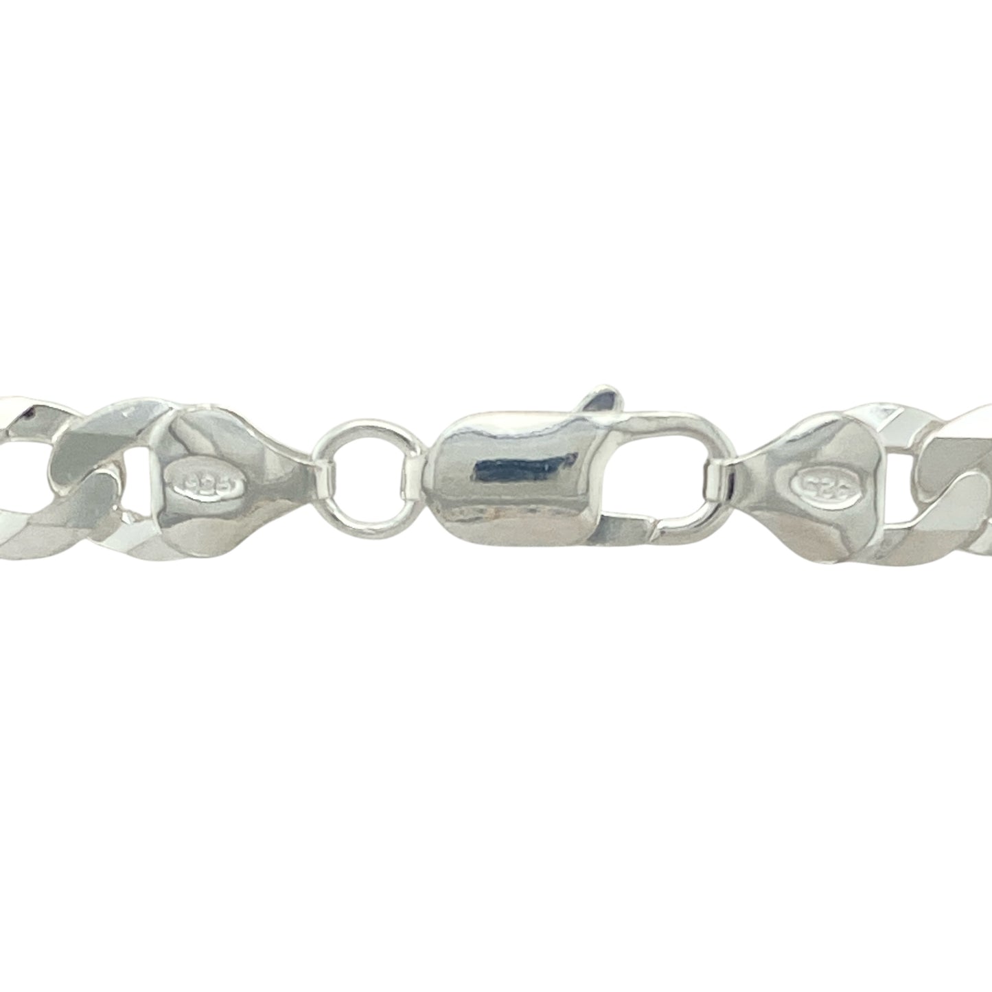 Make a powerful statement with this new 925 silver 24" curb chain, combining substantial weight and classic design for a standout, timeless look:

Design: A traditional curb link chain with wide, flat interlocking links that create a smooth, polished drape and a bold, confident appearance.
Material: Crafted from solid 925 sterling silver, the chain features a bright, polished finish that highlights its clean lines and enduring style.