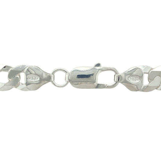 Make a powerful statement with this new 925 silver 24" curb chain, combining substantial weight and classic design for a standout, timeless look:

Design: A traditional curb link chain with wide, flat interlocking links that create a smooth, polished drape and a bold, confident appearance.
Material: Crafted from solid 925 sterling silver, the chain features a bright, polished finish that highlights its clean lines and enduring style.