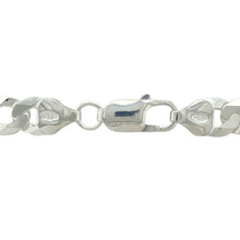 Load image into Gallery viewer, Make a powerful statement with this new 925 silver 24&quot; curb chain, combining substantial weight and classic design for a standout, timeless look:

Design: A traditional curb link chain with wide, flat interlocking links that create a smooth, polished drape and a bold, confident appearance.
Material: Crafted from solid 925 sterling silver, the chain features a bright, polished finish that highlights its clean lines and enduring style.
