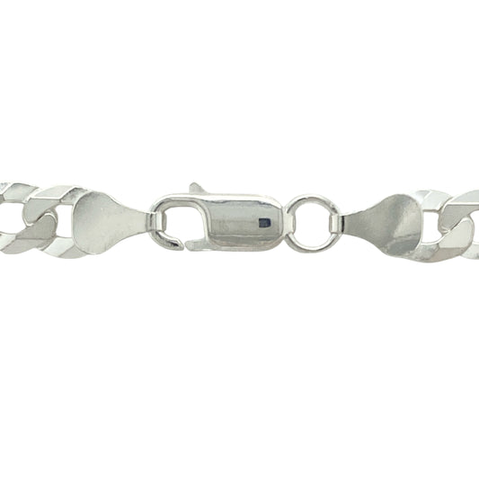 Add bold sophistication to your jewellery collection with this new 925 silver 24" curb chain, offering timeless style with a strong, versatile presence:

Design: A classic curb link chain featuring flat, closely interlocking links, providing a smooth, flexible drape and a sleek, polished appearance.
Material: Crafted from solid 925 sterling silver, the chain features a bright, polished finish that enhances its clean, enduring design.