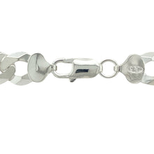 Load image into Gallery viewer, Command attention with this new 925 silver 24&quot; curb chain, offering heavyweight luxury and timeless style in a bold, striking design:

Design: A classic curb link chain featuring wide, flat interlocking links that create a smooth, flexible drape and a powerful, polished appearance.
Material: Crafted from solid 925 sterling silver, the chain boasts a bright, polished finish that enhances its clean lines and bold design.
