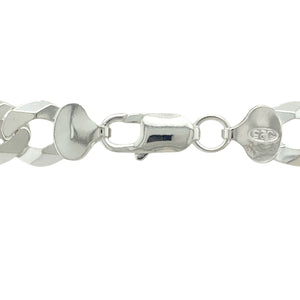Command attention with this new 925 silver 24" curb chain, offering heavyweight luxury and timeless style in a bold, striking design:

Design: A classic curb link chain featuring wide, flat interlocking links that create a smooth, flexible drape and a powerful, polished appearance.
Material: Crafted from solid 925 sterling silver, the chain boasts a bright, polished finish that enhances its clean lines and bold design.