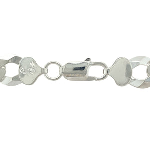 Make an unmistakable statement with this new 925 silver 26" curb chain, combining substantial weight with timeless design for a strong, confident look:

Design: A traditional curb link chain with wide, flat interlocking links, offering a sleek, polished drape and a bold, commanding appearance.
Material: Crafted from solid 925 sterling silver, the chain features a bright, polished finish that enhances its clean, powerful lines.
Dimensions: Measuring 26 inches in length with a robust 10mm link width