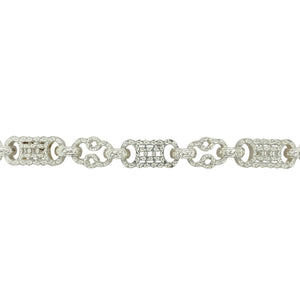 New 925 Silver 9" Patterned Gypsy Style Fancy Link Bracelet