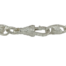 Load image into Gallery viewer, Add a touch of intricate charm to your jewellery collection with this new 925 silver 8&quot; patterned tulip style link bracelet, combining delicate detailing with timeless sophistication:

Design: Featuring beautifully patterned tulip-style links, this bracelet offers a flowing, elegant look with subtle texture and a graceful, organic feel.
Material: Crafted from solid 925 sterling silver, the bracelet is finished with a bright polish that highlights the intricate design and adds a refined shine.

