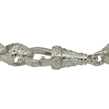 Load image into Gallery viewer, Add elegant strength and intricate detail to your collection with this new 925 silver 9&quot; patterned tulip style link bracelet, offering a bold, flowing design with timeless appeal:

Design: This bracelet features detailed tulip-style links with a flowing, organic pattern, blending bold styling with refined craftsmanship for a standout, sophisticated look.
Material: Crafted from solid 925 sterling silver, the bracelet is finished with a bright polish that enhances the intricacy and smoothness of the design.
