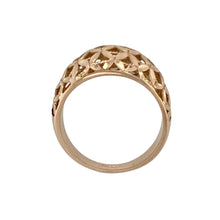 Load image into Gallery viewer, 9ct Gold Flower Wide Band Ring
