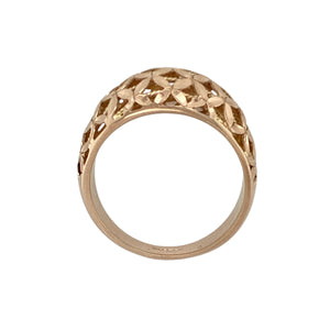 9ct Gold Flower Wide Band Ring