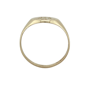 9ct Gold Welsh Oval Three Feathers Signet Ring