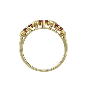 9ct Gold & Pink Stone Band Ring