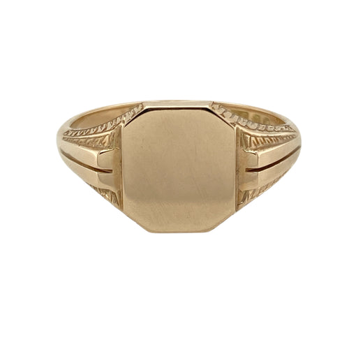 9ct Gold Plain Face Signet Ring