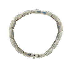 Load image into Gallery viewer, 925 Silver Blue Stone &amp; Cubic Zirconia Set 7.5&quot; Bracelet
