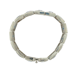 925 Silver Blue Stone & Cubic Zirconia Set 7.5" Bracelet