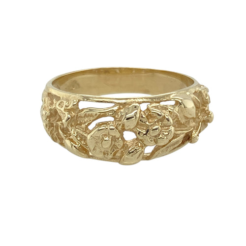 9ct Gold Flower Band Ring