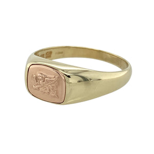 Bring national pride and timeless style to your collection with this pre-owned 9ct yellow and rose gold Clogau Welsh Dragon signet ring, featuring bold symbolism and refined craftsmanship—perfect for heritage-inspired wear or meaningful gifting.

Design: The oval face showcases the iconic Welsh Dragon in rich rose gold, set against a yellow gold background for striking contrast and patriotic detail.
