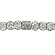 Load image into Gallery viewer, Bring statement sparkle and timeless elegance to your collection with this pre-owned 925 silver and cubic zirconia set 16&quot; necklace, featuring a classic design with eye-catching brilliance—perfect for formal occasions or elevated everyday wear.

Design: The necklace is set with a continuous line of 5mm round cubic zirconia stones, each beautifully faceted and mounted to maximise shine and symmetry.
Material: Crafted from 925 sterling silver
