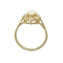 Load image into Gallery viewer, 9ct Gold Opalique &amp; Cubic Zirconia Set Marquise Cluster Ring
