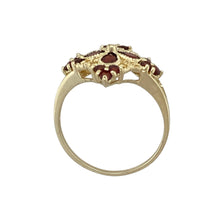 Load image into Gallery viewer, 9ct Gold &amp; Garnet Set Filigree Patterned Ring
