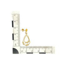 Load image into Gallery viewer, 9ct Gold Double Loop Beaded Teardrop Drop Earrings
