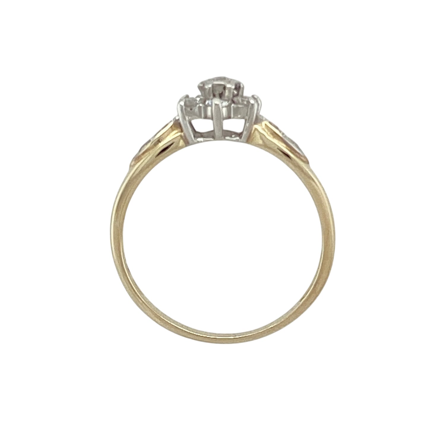 9ct Gold & Diamond Set Flower Cluster Ring