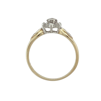 9ct Gold & Diamond Set Flower Cluster Ring