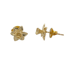 Load image into Gallery viewer, 9ct Gold Welsh Daffodil Stud Earrings
