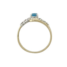 Load image into Gallery viewer, 9ct Gold Diamond &amp; Blue Topaz Set Twist Ring
