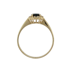 9ct Gold Diamond & Sapphire Heart Cluster Ring