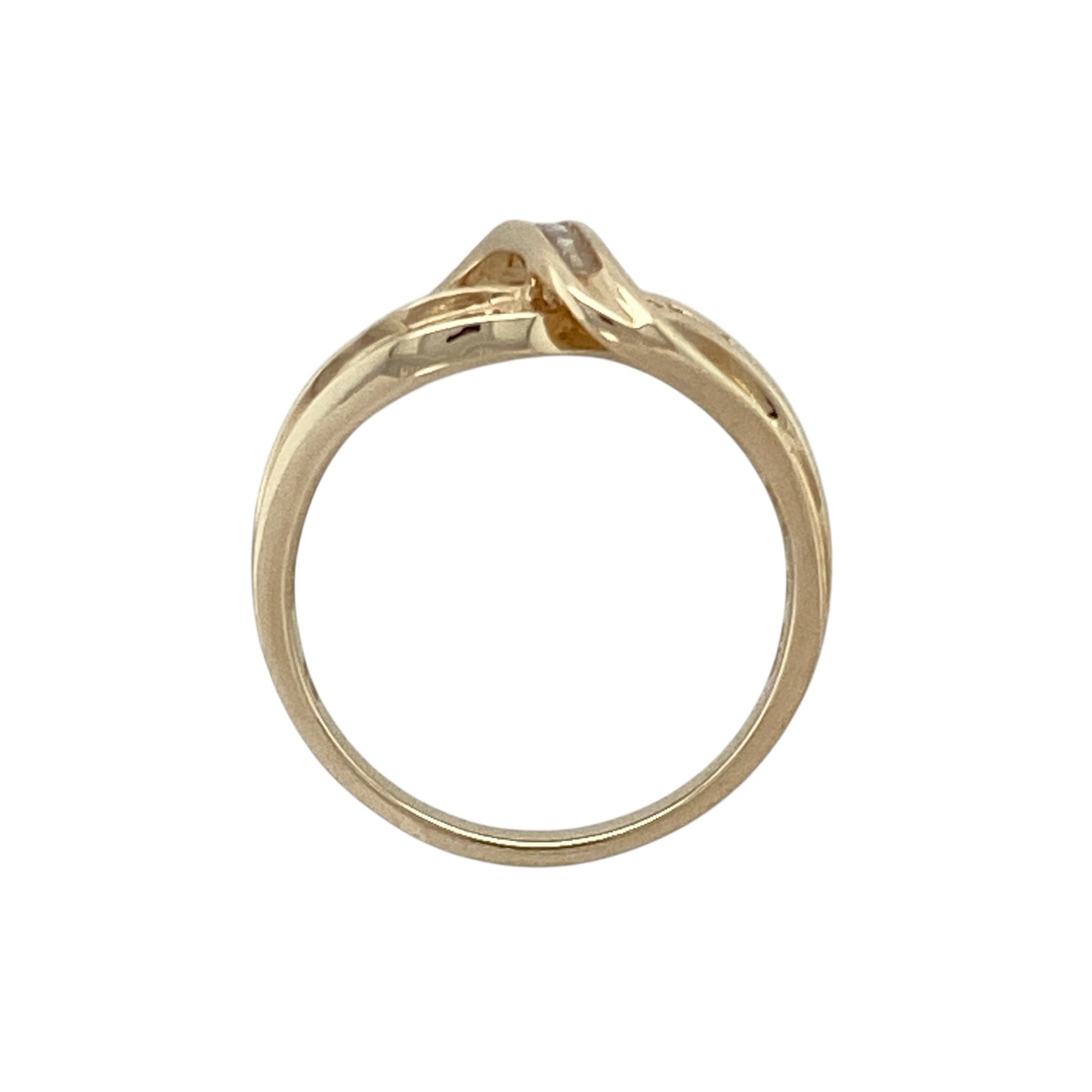 18ct Gold & Diamond Set Split Three Row Wrap Over Band Ring