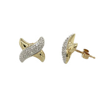 Load image into Gallery viewer, 9ct Gold &amp; Diamond Set Kiss Stud Earrings
