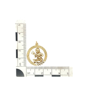 9ct Gold Poseidon Round Pendant